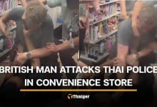 British man attacks Thai police in convenience store before being restrained | Thaiger