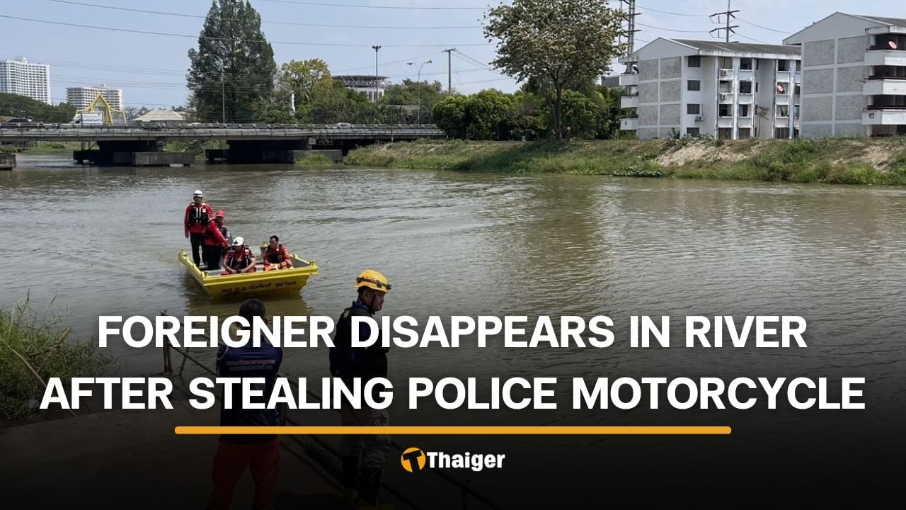Foreign man jumps into Chiang Mai river after stealing police motorcycle | Thaiger