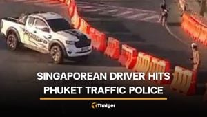 Singaporean driver charged after hitting traffic police in Phuket | Thaiger
