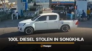 Pickup driver and companion flee with 100 litres of diesel | Thaiger