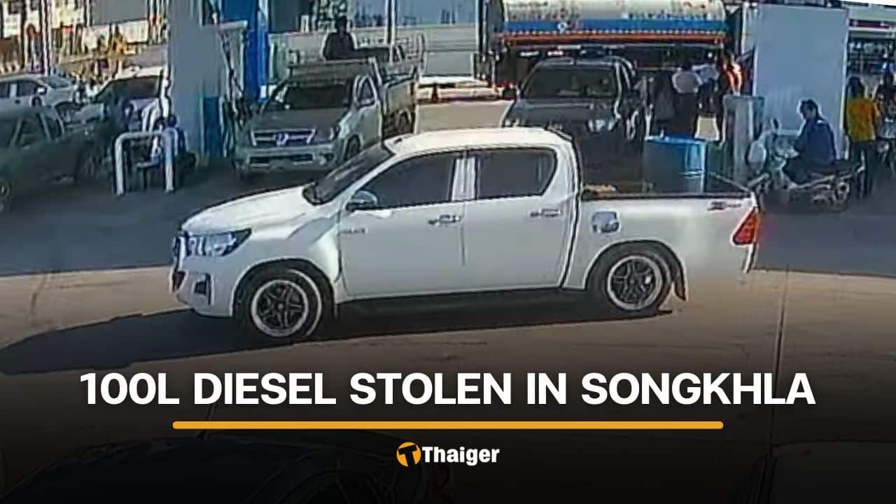 Pickup driver and companion flee with 100 litres of diesel | Thaiger