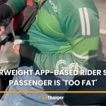 Udon Thani ride-hailing rider criticised after video shows passenger berated over weight