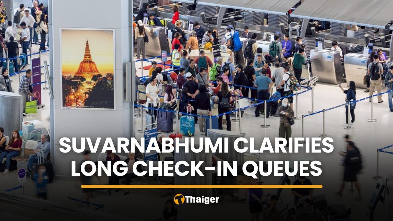Long queues at Suvarnabhumi linked to check-in malfunction | Thaiger