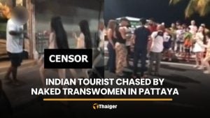 Naked transgender women chase Indian tourist on Pattaya beach | Thaiger
