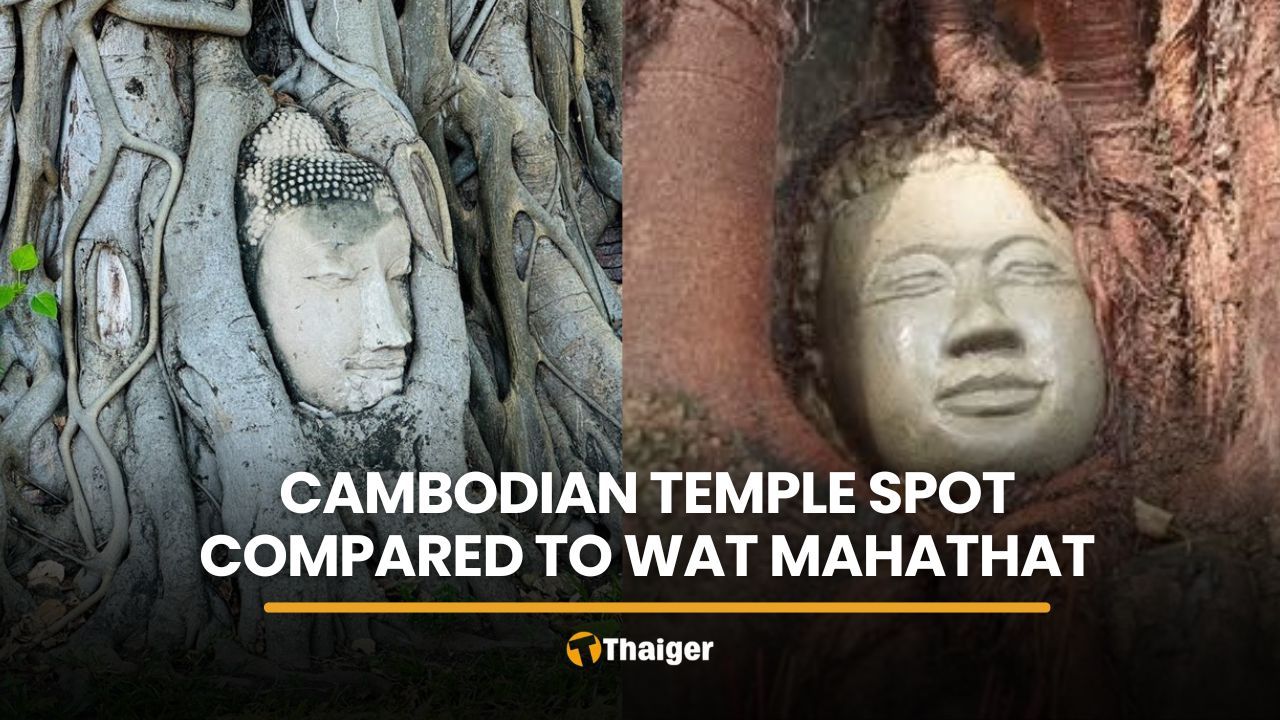 Cambodia temple photo spot compared to Wat Mahathat landmark | Thaiger