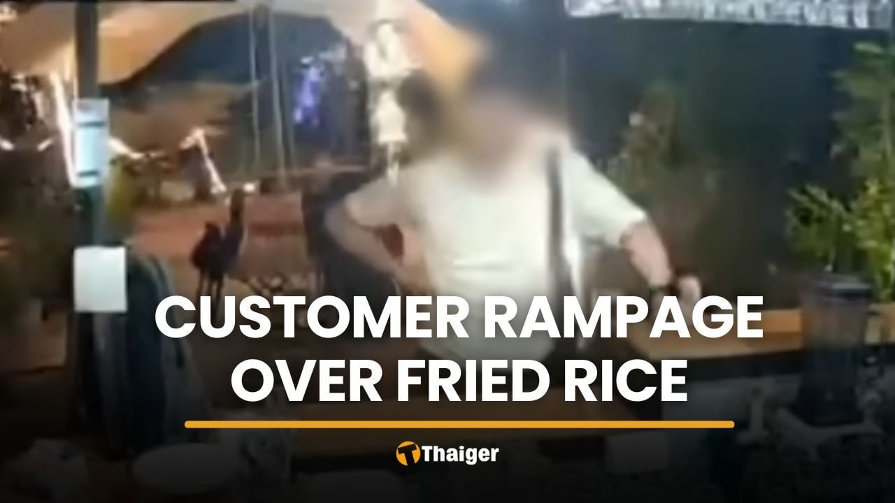 Rayong restaurant rampage over fried rice caught on CCTV | Thaiger