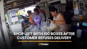Chicken rice shop left with 100 boxes after customer refuses delivery | Thaiger
