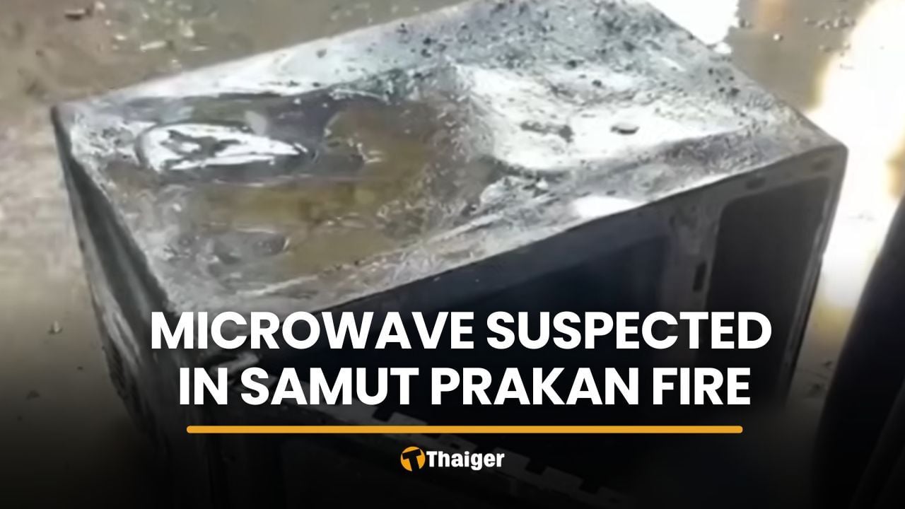 Unattended microwave suspected in Samut Prakan apartment fire | Thaiger
