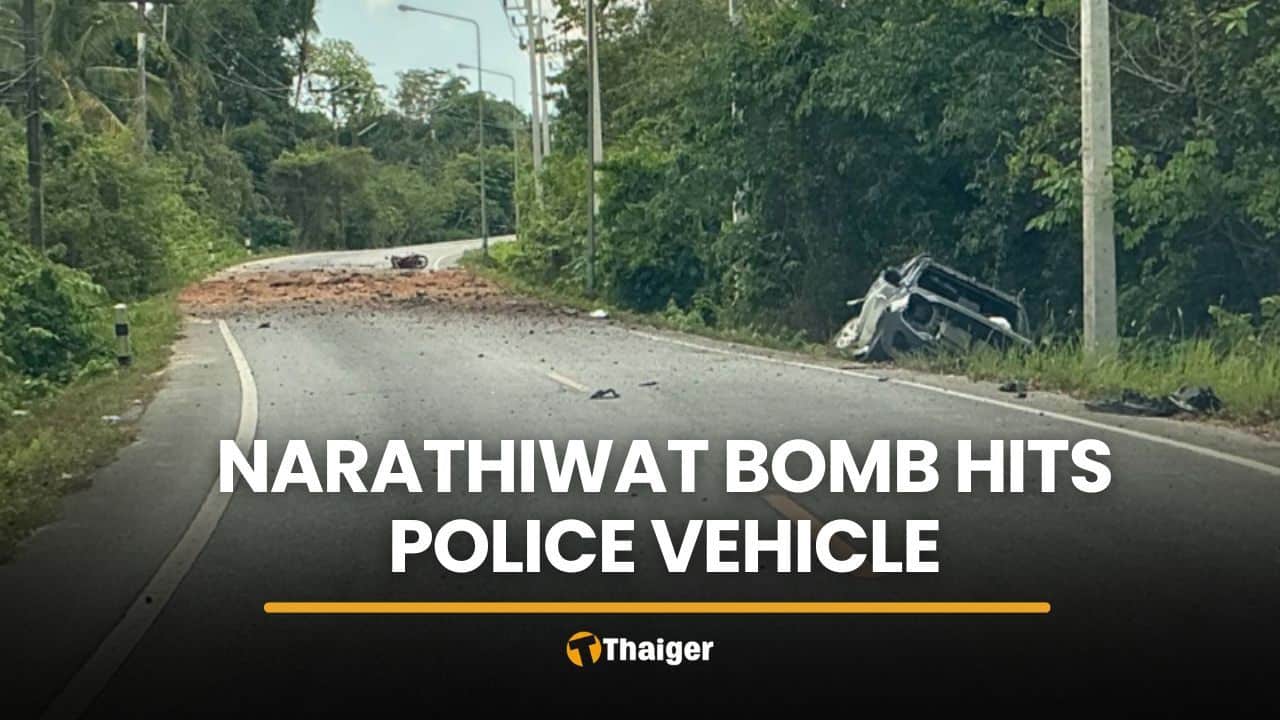 Narathiwat bomb attack hits police vehicle, two officers injured | Thaiger
