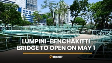 Bridge linking Lumpini and Benchakitti park set to open on May 1 | Thaiger