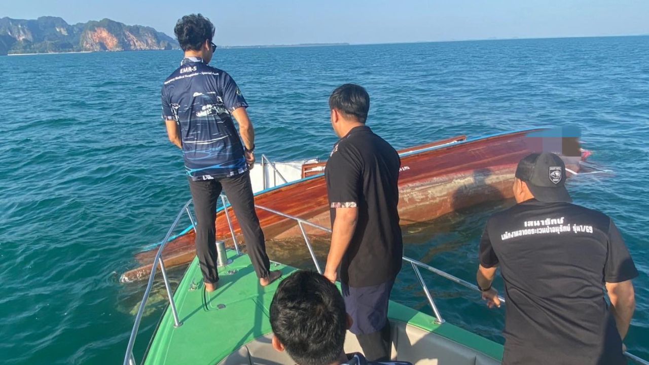 Longtail boat overturns off Krabi coast, two tourists taken to hospital