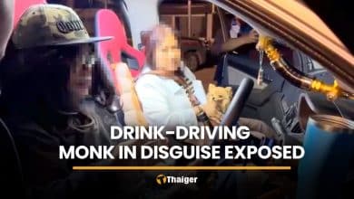 Surin checkpoint stop exposes drink-driving monk in disguise | Thaiger