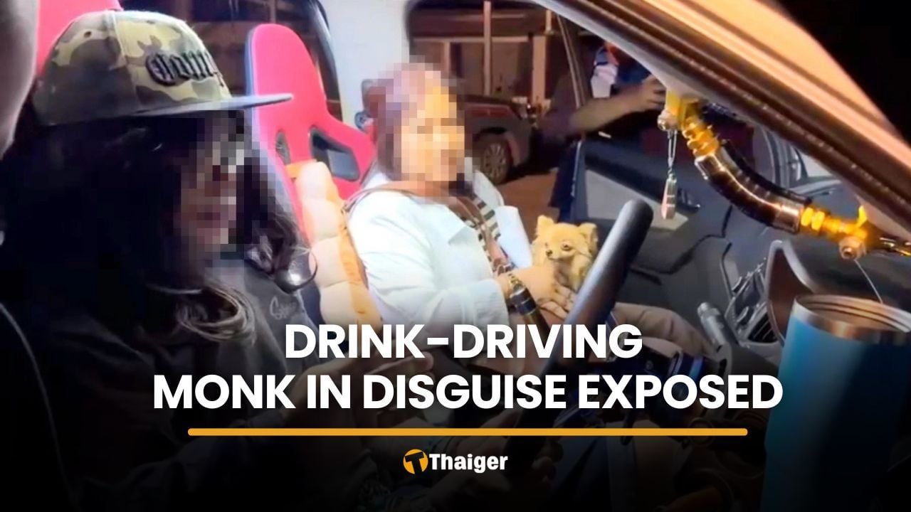 Surin checkpoint stop exposes drink-driving monk in disguise | Thaiger