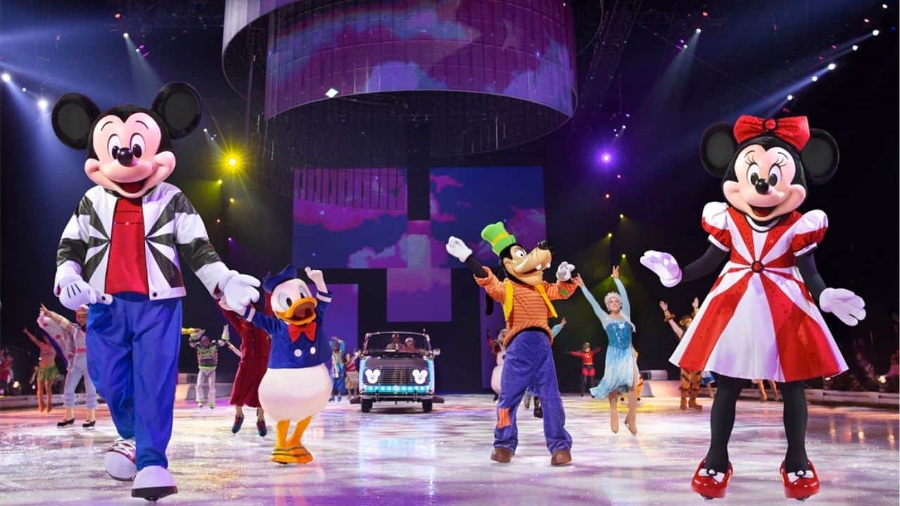 A lively performance from Disney On Ice at IMPACT Arena, featuring beloved Disney characters.