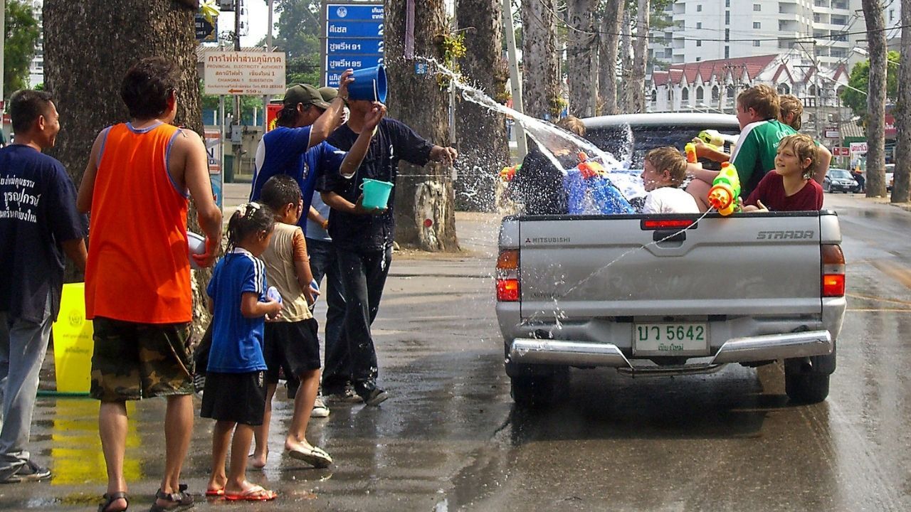 Songkran Thai road