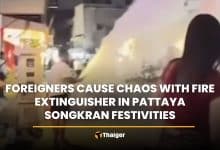 Foreigners cause chaos with fire extinguisher in Pattaya Songkran festivities | Thaiger
