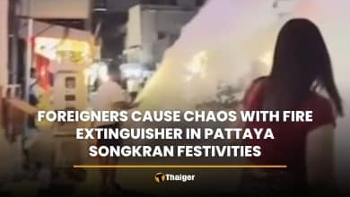 Foreigners cause chaos with fire extinguisher in Pattaya Songkran festivities | Thaiger
