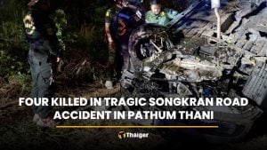 Four killed in tragic Songkran road accident in Pathum Thani | Thaiger