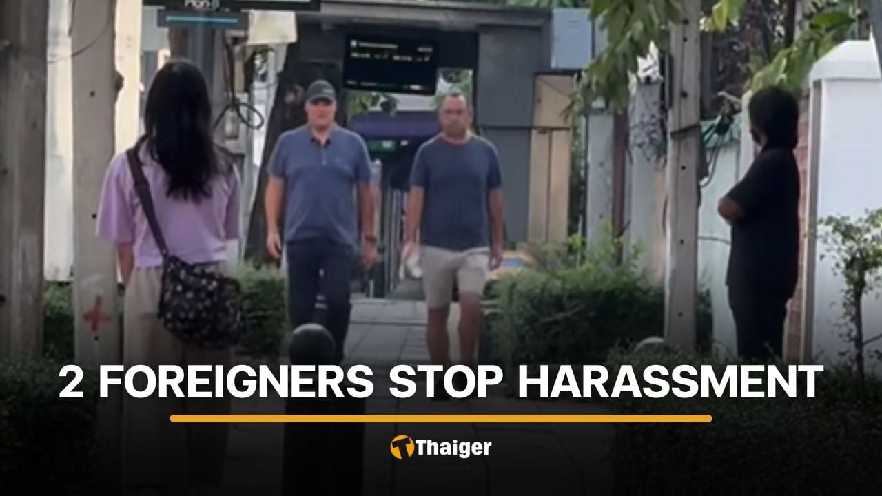 2 foreign men intervene alleged harassment on Bangkok footpath | Thaiger