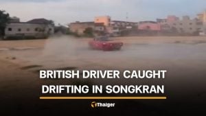 British man apologises after drifting car near Songkran event | Thaiger