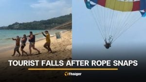Thai parasailing staff and tourist fall into Phuket sea after rope snaps | Thaiger