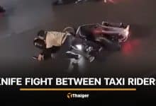 Foreign passenger flees safely after 2 taxi riders fight on Bangkok road | Thaiger