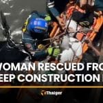 Woman rescued after motorcycle plunges into Nonthaburi pit | Thaiger