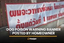 Homeowner posts poison warning banner over neighbour’s dogs | Thaiger