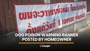Homeowner posts poison warning banner over neighbour’s dogs | Thaiger