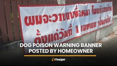 Homeowner posts poison warning banner over neighbour’s dogs | Thaiger
