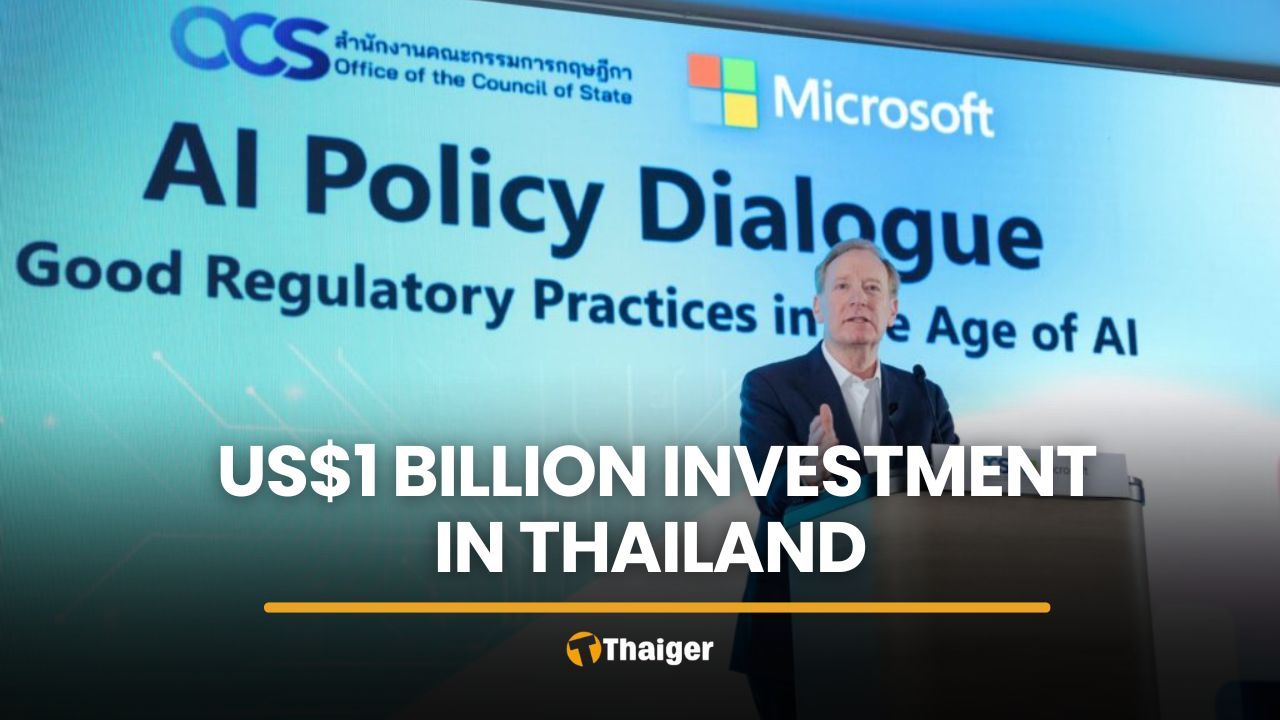 Microsoft to invest US$1 billion in Thailand’s cloud and AI by 2028 | Thaiger