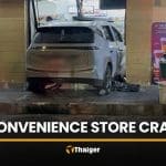 Eight injured after electric car smashes into convenience store | Thaiger