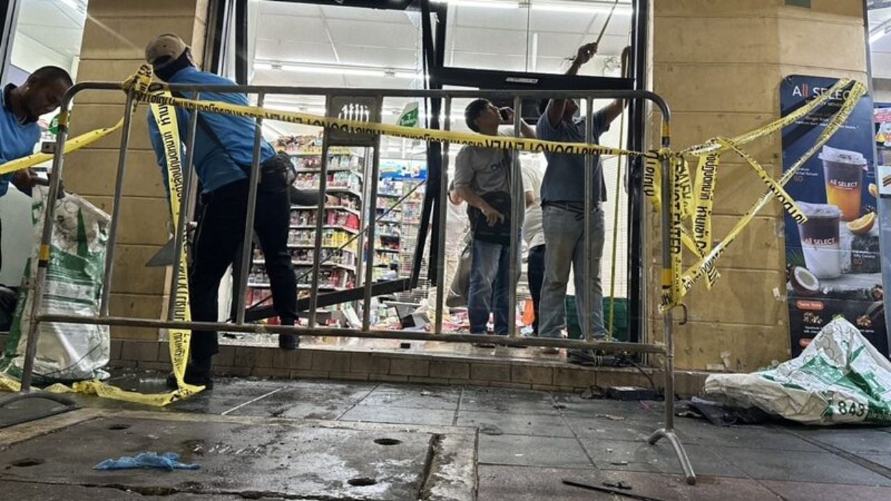 Police are investigating a convenience store crash in Bangkok after an electric car crashed inside, injuring eight people and damaging shops.