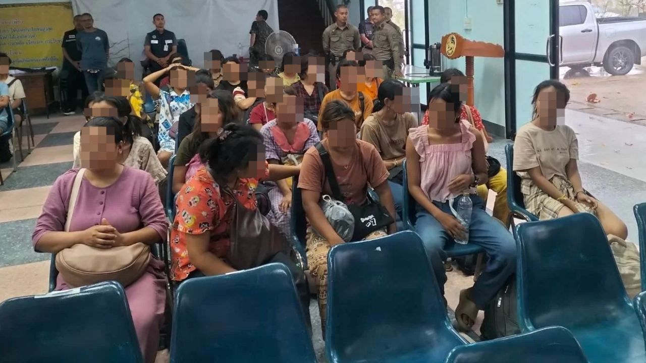 More than 80 undocumented Myanmar migrants were found in Songkhla after officials received reports of a large group hiding in woodland.