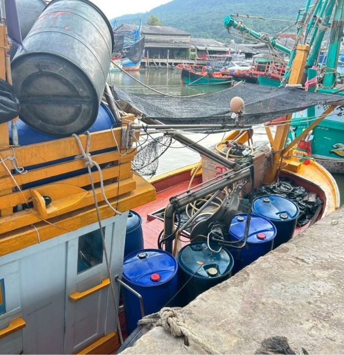 A fishing boat owner in Trat was fined after officers found 3,800 litres of illegal diesel during a late-night inspection.