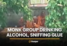 Korat men in monk robes filmed drinking alcohol, sniffing glue | Thaiger