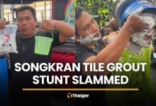 Thai influencer slammed over Songkran tile grout stunt | Thaiger