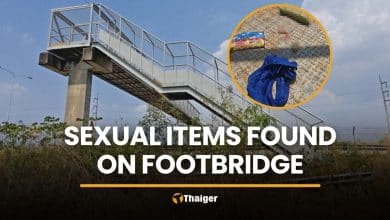 Condom-covered eggplant, sexual items found on Pathum Thani bridge | Thaiger