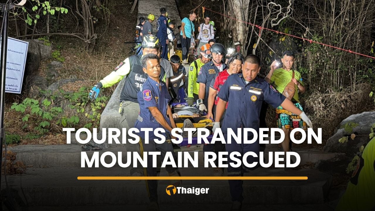 Five stranded tourists rescued from Phetchaburi mountain