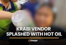 Vendor splashed with hot oil by another worker in Krabi mall | Thaiger