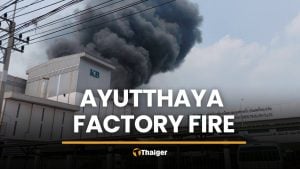 Nearly 100 workers flee massive Ayutthaya factory fire | Thaiger