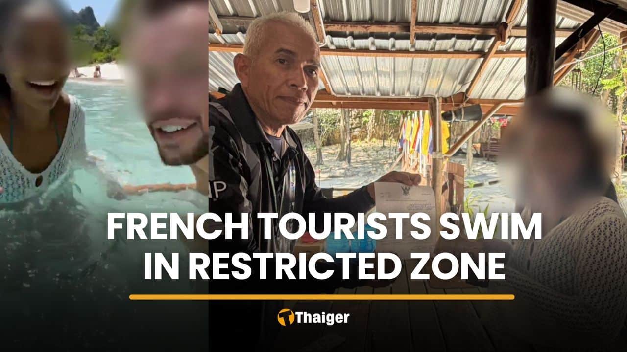 French tourists fined after swimming in restricted Maya Bay area | Thaiger