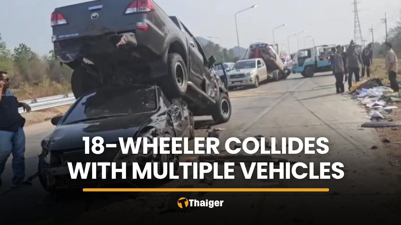 18-wheeler crash in Lampang leaves two dead, eight injured | Thaiger