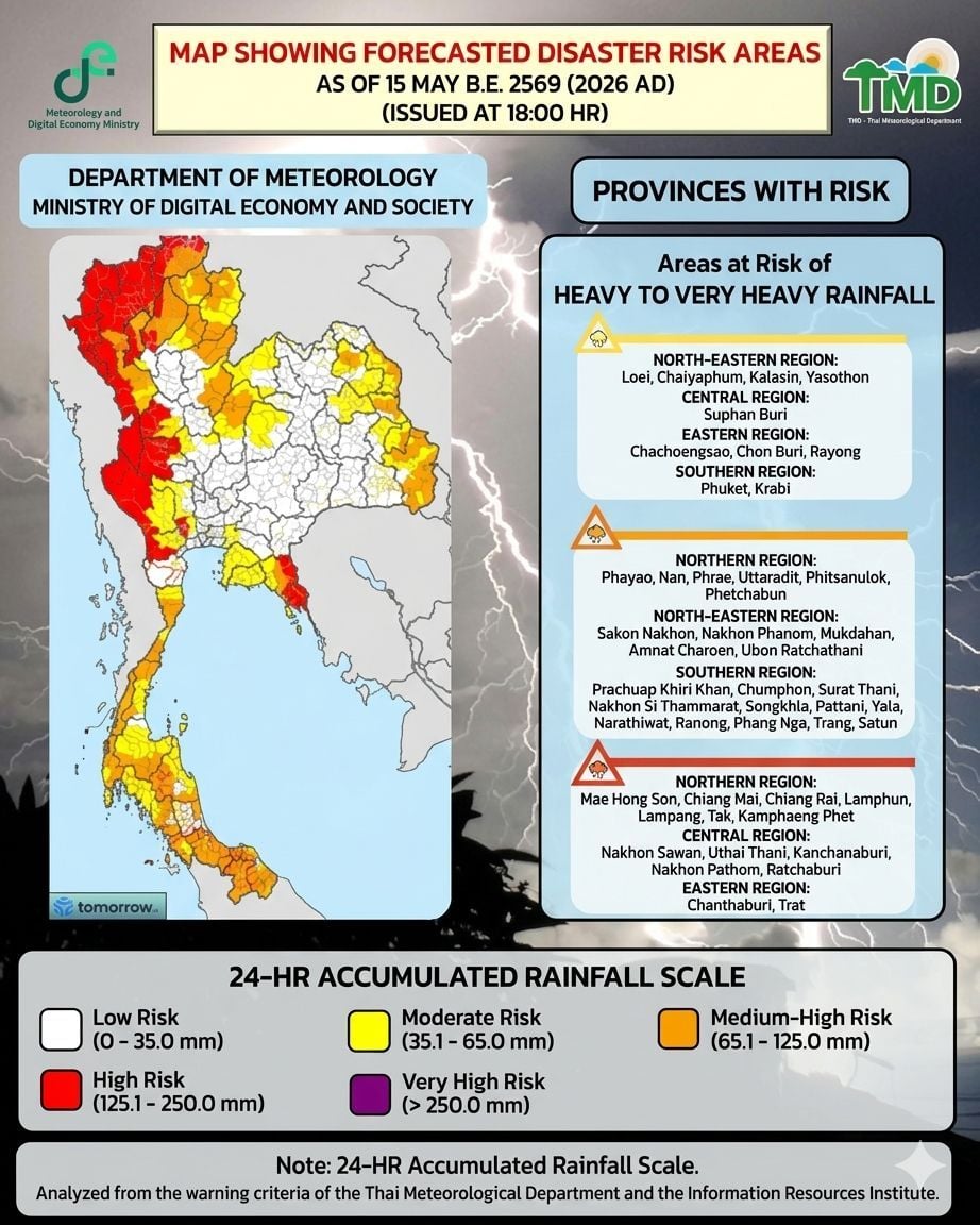 Thai Met warns 35 provinces of heavy rain, flash floods | News by Thaiger