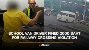 School van driver fined 2000 baht for railway crossing violation | Thaiger