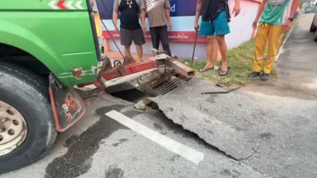 Rayong man pulled from manhole in Rayong
