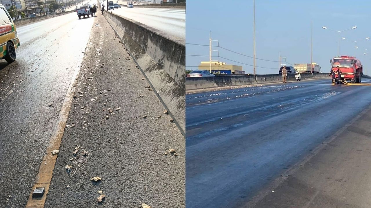 Pork fat causes crash in Nakhon Pathom