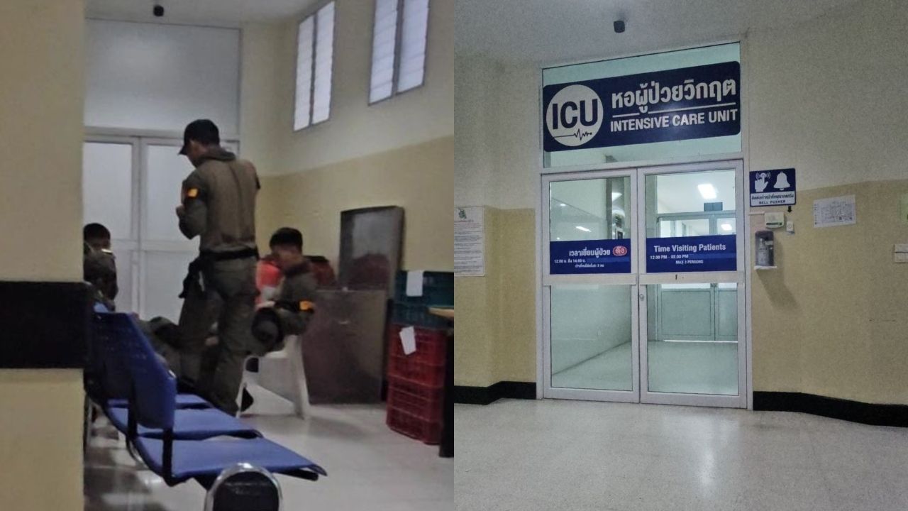 Chinese weapon suspect Mingchen at Pattaya hospital