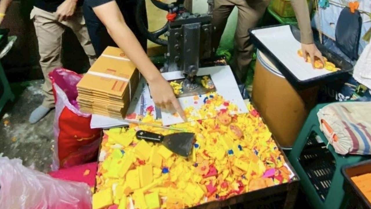 Soap production site raided in Bangkok