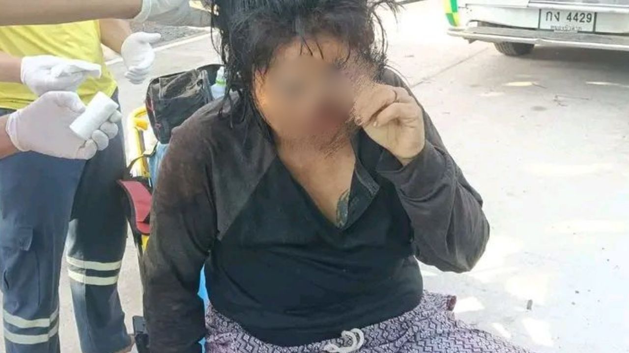 Thai woman attacked by husband